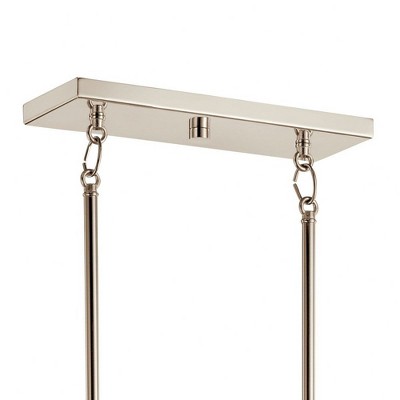 Polished Nickel 42" 5-Light Linear Chandelier with Clear Glass