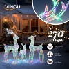 VINGLI Lighted Reindeer Christmas Decoration, 3-Piece Deer Family Set with Pre-lit 270 LED, Christmas Deers,Timer Remote Control, Plug-in, Transparent - 3 of 4