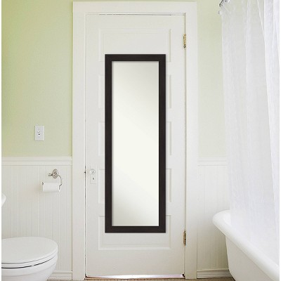 Espresso Wood Full Length Rectangular Bathroom Mirror