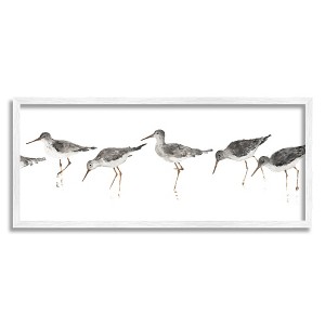 Stupell Industries Beach Bird Sandpipers Minimal Grey White Painting - 1 of 4