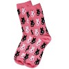 Memoi Pink Cat Ribbon Breast Cancer Awareness Bamboo Blend Socks - 3 of 4