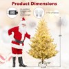 Costway 6/7/8 FT Artificial Christmas Tree with 762/1074/1470 Flocked Branch Tips, 340/450/580 Warm White LED Lights - 3 of 4
