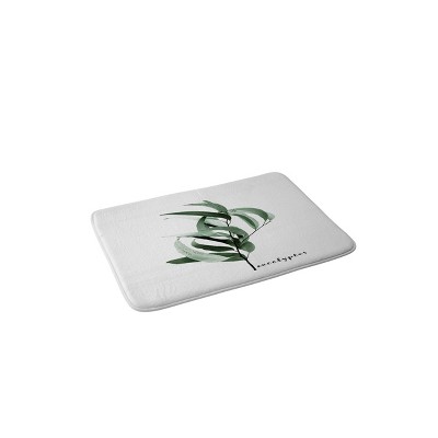 Gale Switzer Eucalyptus Australian Gum Tree Memory Foam Bath Mat White/Green - Deny Designs