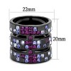 Slickblue Women’s Stainless Steel Ring, Light Black Finish, Multi-Shade Purple Synthetic Crystals, Stackable, Sizes 5-10 - 2 of 4