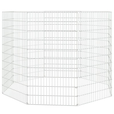 vidaXL Animal Enclosure Silver Galvanized iron 21.3 x 39.4 in per panel