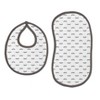 Bacati - Mustache/Plus Muslin 4 pc set of Bibs & Burp Cloths Set, Gray - 2 of 4