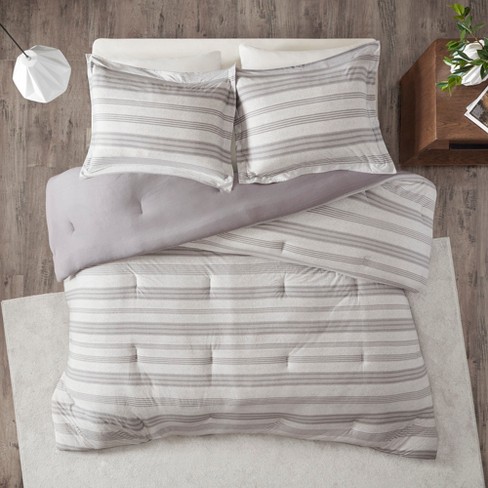 Mason Stripe Print Ultra Soft Cotton Blend Jersey Knit Comforter