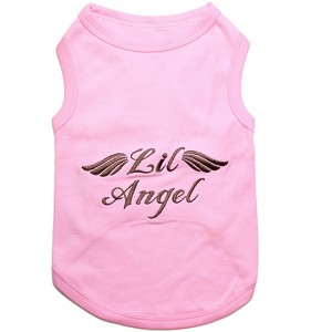 Parisian Pet 'Lil Angel' Dog & Cat T-Shirt – Cute Embroidered Cotton, Comfortable & Stylish – Pink - 1 of 3