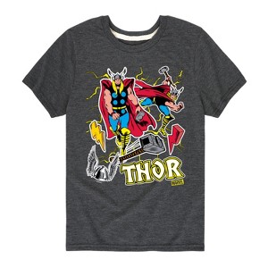Boys' - Marvel - Thor Stickers Style Short Sleeve Graphic T-Shirt - 1 of 4