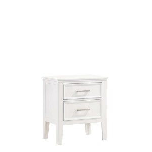 New Classic Furniture,Andover Wood Nightstand with 2 Drawers in White - 1 of 4