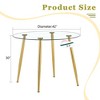 FURNIinspire Dining Tables Modern Round Glass Table with Gold Metal Legs for Dining Room Kitchen and Living Room, Gold, 42"*42"*30" - 3 of 4