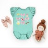 The Juniper Shop Coquette Beach Chart Flutter Sleeve Bodysuit - 18M - Seafoam - 3 of 4