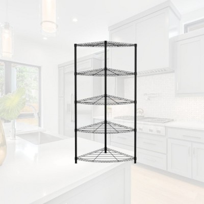 Apex Vanguards 5-Tier Corner Storage Shelves Pantry Organizer
