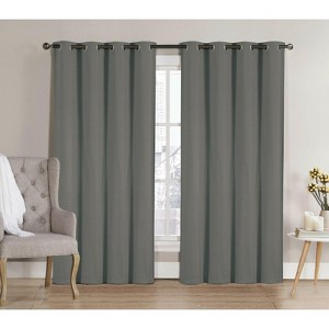 GoodGram 2 Pack Hotel Thermal Grommet 100% Blackout Window Curtain Panels - 1 of 2