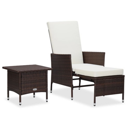 vidaXL 2 Piece Patio Lounge Set with Cushions Poly Rattan Brown - image 1 of 4