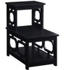 HomeStock 2 Step Chairside End Table with Contemporary L Shape Design, Three Tier Storage Shelves for Living Room or Home Office Use - 3 of 4