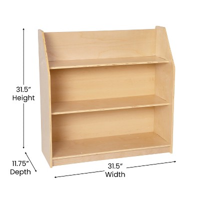 Adjustable Natural Birch 3-Tier Kid-Friendly Bookshelf