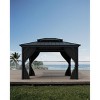 All-Weather Hardtop Gazebo with Double Metal Roof & Sturdy Aluminum Frame. Includes Net & Curtain for Year-Round Patio Comfort - 3 of 4
