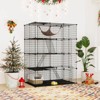 Costway 4 Tier Cube Cat Cage with Comfy Hammock, 3 Ladders, 4 Doors & 1 Sky Window - 2 of 4