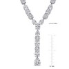 EVERLY JEWELRY | Sterling Silver 118 3/4ct TGW Created White Sapphire Lariat Necklace, 16 inc  + 3 inc - 2 of 4