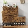 Shoe Cabinet with 2 Flip Drawers, Entryway Cabinet with Shoe Bench & 2 Hooks for Entryway Hallway, Living Room - 2 of 4