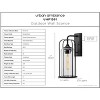 Urban Ambiance Luxury Farmhouse Outdoor Wall Sconce 17''H x 7.5''W,  Midnight Black Finish,  Henderson Collection, UHP1301 - 4 of 4