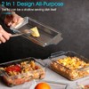 Itopfox Set of 2 Glass Casserole Dishes with Lids, Oven Safe Rectangular Baking Dishes for Cooking, Roasting, and Serving Meals - 4 of 4
