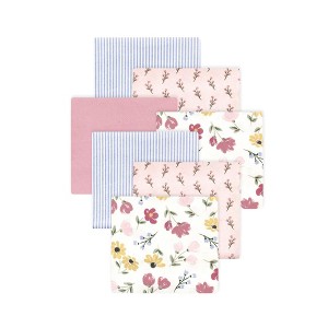 Little Treasure Hudson Baby Girls Cotton Poly Flannel Receiving Blankets 7Pk Multipack - 1 of 2