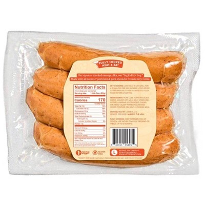 Lottie's Meats The Lottie - Signature Smoked Pork Sausage - 12oz/4ct