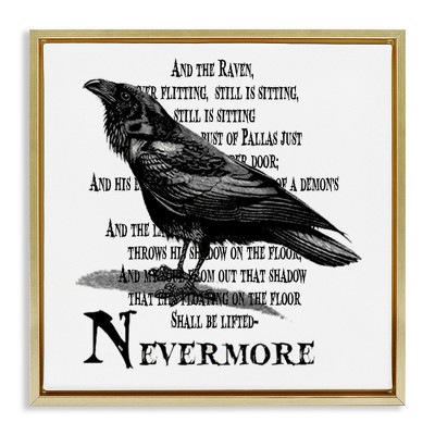 Stupell Industries Creepy Halloween Black Crow Raven, 25" x 25"