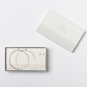 Totalee Gift Silver Geometric Circle Earring Set Burnished Brass silver - 1 of 3