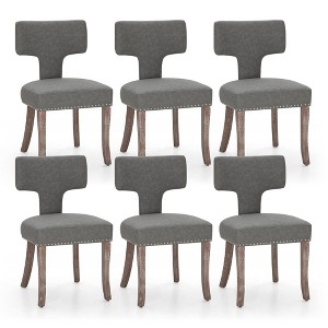 Captiva Designs Dining Chairs with Curved Backrest & Padded Seat & Solid Wood Legs - 1 of 4