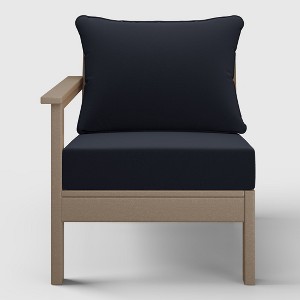 WestinTrends  Avalon Outdoor Patio HDPE Left Arm Facing Sectional Corner Club Chair with Patio Cushions - 1 of 4