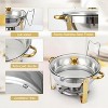 Chafing Dish Buffet Set 5QT, Stainless Steel Round Chafing Dishes for Buffet with Lid Holder & Glass Lid, Buffet Servers and Warmers - 4 of 4