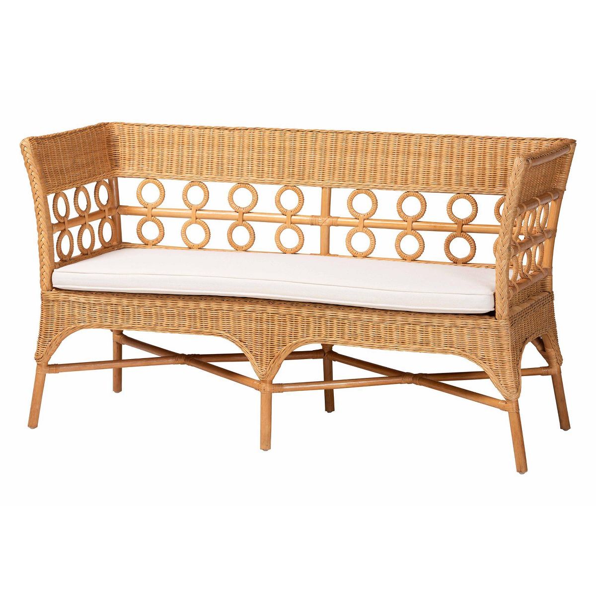 bali & pari Oxford Bohemian Rattan 3  Piece Living Room Chair Set Light Honey - thumbnail 5