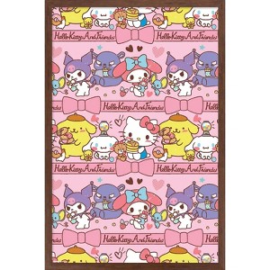 Trends International Hello Kitty and Friends: 25 Snack Time - Collage Framed Wall Poster Prints - 1 of 4