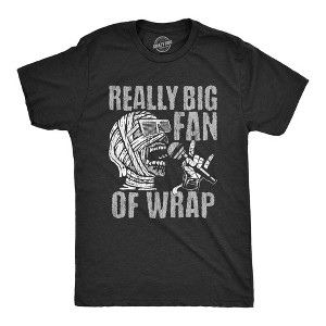 Mens Really Big Fan Of Wrap T Shirt Funny Halloween Party Mummy Rap Joke Tee For Guys - Crazy Dog Men's T Shirt - 1 of 4