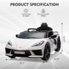 12V Kids Ride-On Sports Car – Licensed Corvette Electric Car Toy with Remote Control, Visual Dashboard, LED Lights & Music - 2 of 4