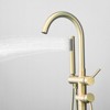 Cobbe Floor Standing Bathtub Faucet Vertical Bathtub Faucet with Handheld Shower and Tub Spout Brushed Gold - 4 of 4