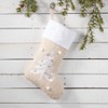 Saro Lifestyle Festive Foliage Christmas Tree Stocking, 20", Beige - 3 of 3