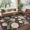 coucheta Multi-size Washable Soft Floral Area Rugs for Living Room, Non Slip Botanical Non Shedding Stain Resistant Carpet, for Bedroom, Dining Room - 2 of 4