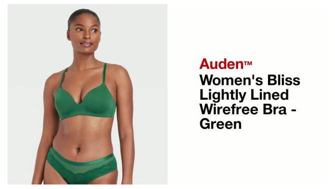Women's Bliss Lightly Lined Wirefree Bra - Auden™ Green, 2 of 5, play video