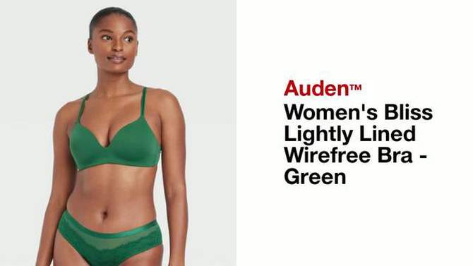 Women's Bliss Lightly Lined Wirefree Bra - Auden™ Green, 2 of 5, play video