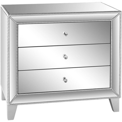 Studio 55D Liza 30" Wide Mirrored 3-Drawer Accent Table