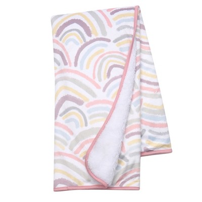 Lambs & Ivy Signature Rainbow Minky/Sherpa Soft Fleece Baby Blanket