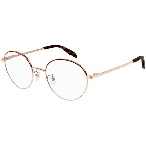 Alexander McQueen AM 0369O 003 Unisex Round Eyeglasses Gold 53mm - 1 of 3