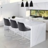 Bekrvio Bar Stools Set of 3, 26” Counter Height with Back - Upholstered PU Leather/Velvet  Steel U-Shaped Base for Kitchen Counter Island - 2 of 4