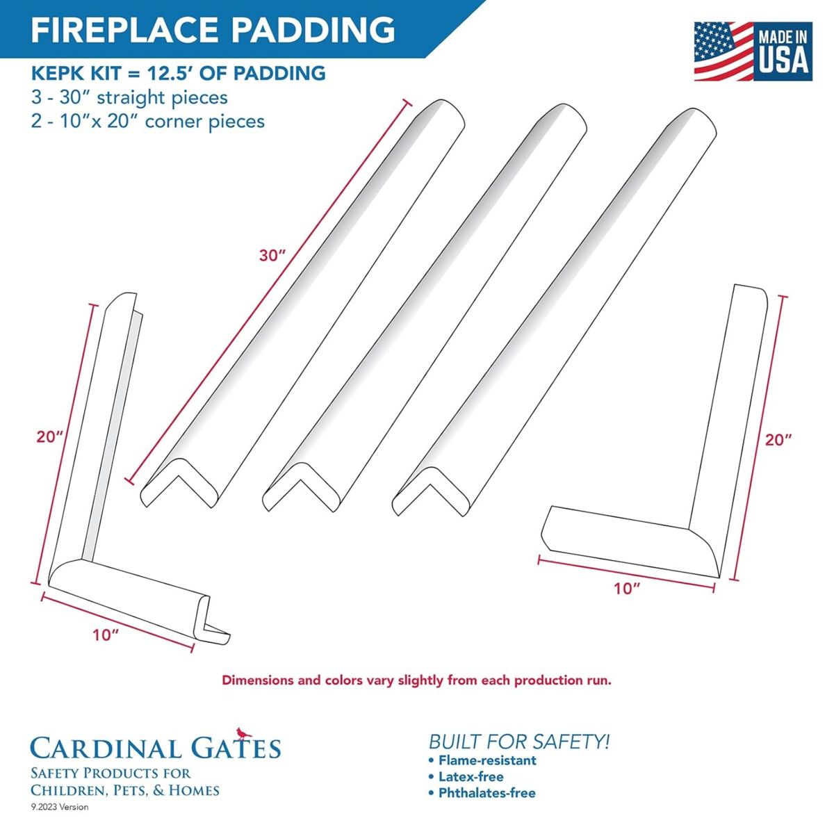 Cardinal Gates KEPK Large Hearth Pad Kit - Fireplace Baby Proofing - Adhesive Backed Fireplace Bumpers for Babies - thumbnail 5