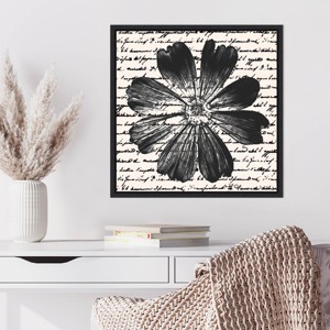 Amanti Art Inky Floral IV by Alonzo Saunders Framed Canvas Wall Art Print - 1 of 4