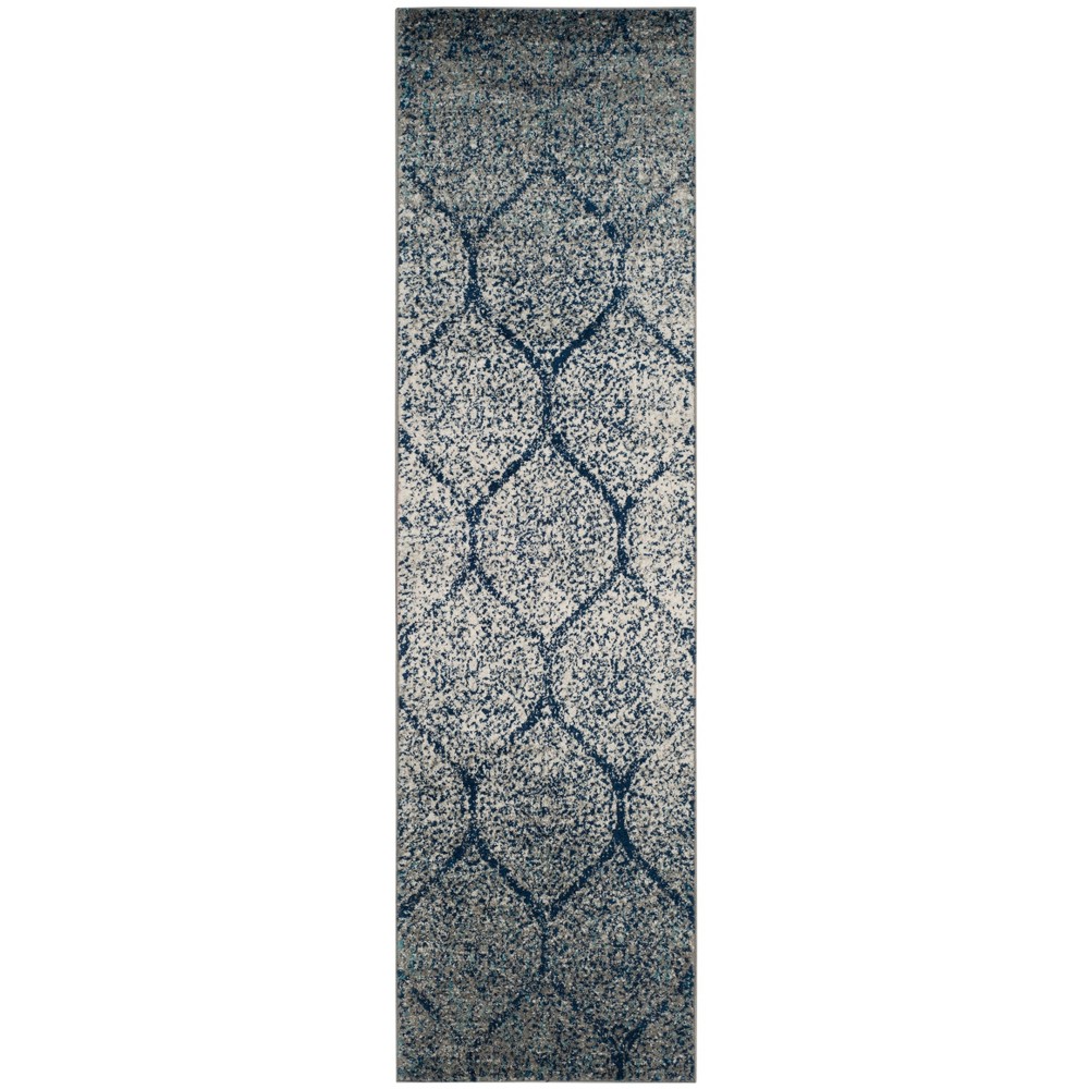  Runner Loomed Shapes Rug Navy